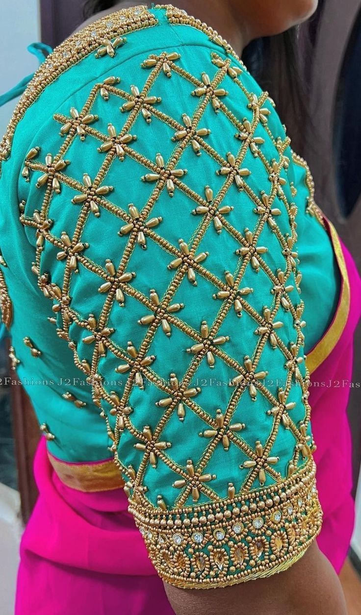 Detailed sleeve design with beadwork